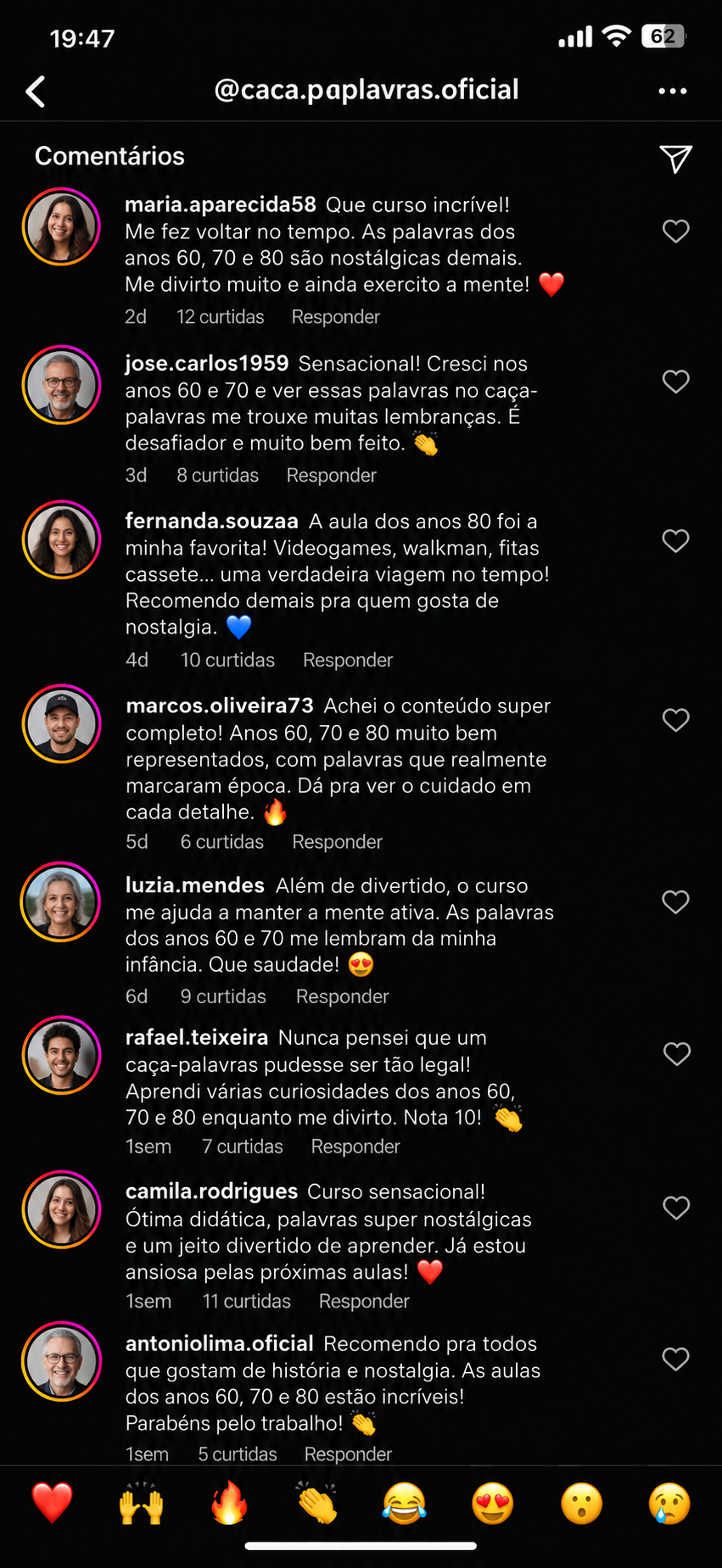Depoimentos reais de quem já jogou Caça-Palavras por Década